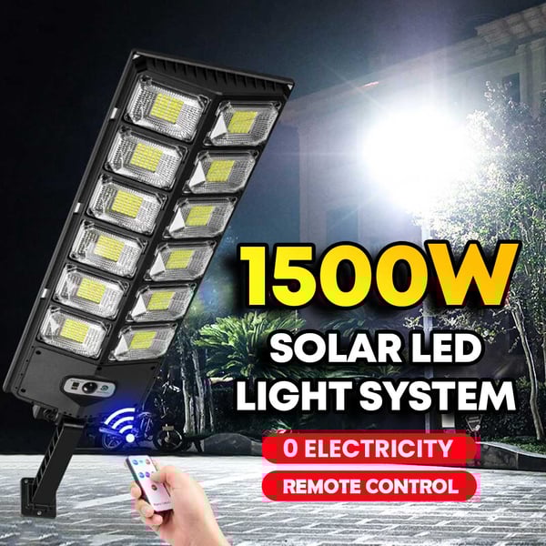 💎 SCONTO DEL 50%! 💎 Sistema di illuminazione a LED solare da 1500 W: super luminoso, senza fili e resistente alle intemperie, con sensore di movimento + telecomando (IP65) ☀️💡