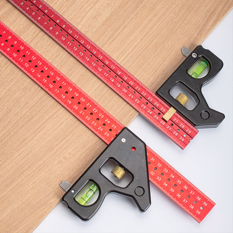 Squadra combinata con righello – tracciatura angoli 45°-90°