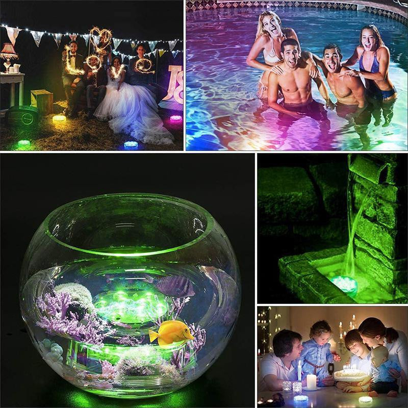 Luci LED sommergibili, impermeabili e telecomandate per piscina
