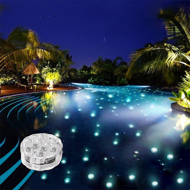 Luci LED sommergibili, impermeabili e telecomandate per piscina