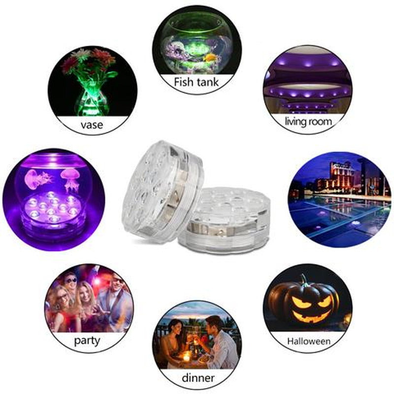 Luci LED sommergibili, impermeabili e telecomandate per piscina