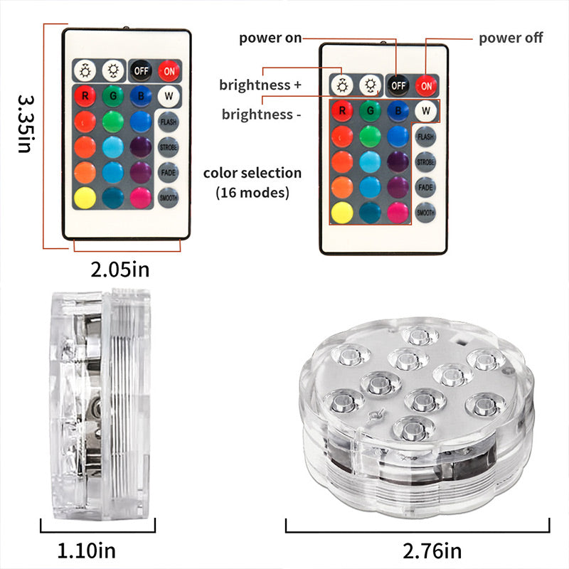 Luci LED sommergibili, impermeabili e telecomandate per piscina
