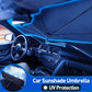 Ombrello parasole per parabrezza auto - Ombrello pieghevole per auto Parasole Parasole Blocco UV Finestrino anteriore auto (Protezione isolamento termico) per parabrezza auto Copre la maggior parte delle auto