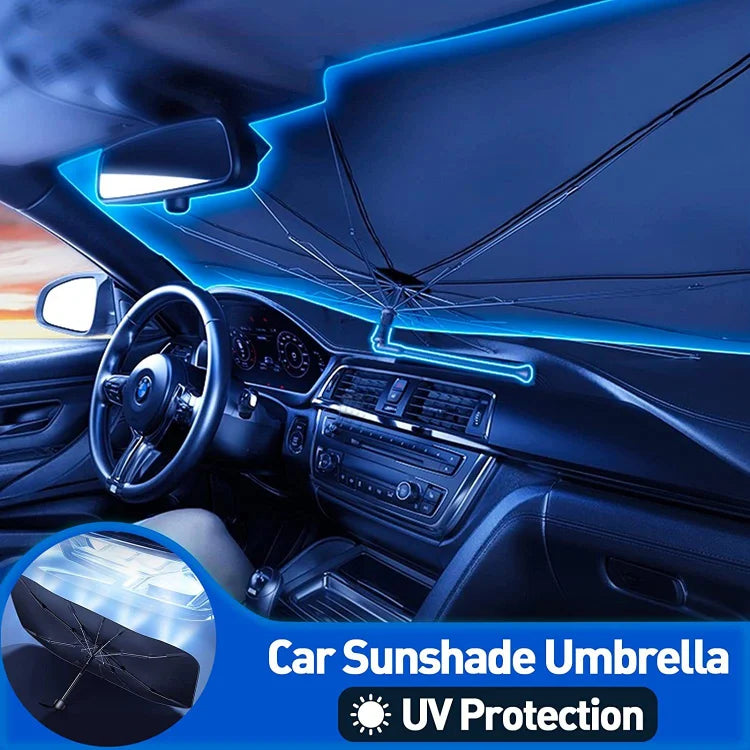 Ombrello parasole per parabrezza auto - Ombrello pieghevole per auto Parasole Parasole Blocco UV Finestrino anteriore auto (Protezione isolamento termico) per parabrezza auto Copre la maggior parte delle auto