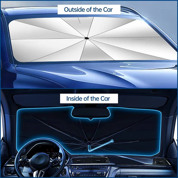 Ombrello parasole per parabrezza auto - Ombrello pieghevole per auto Parasole Parasole Blocco UV Finestrino anteriore auto (Protezione isolamento termico) per parabrezza auto Copre la maggior parte delle auto