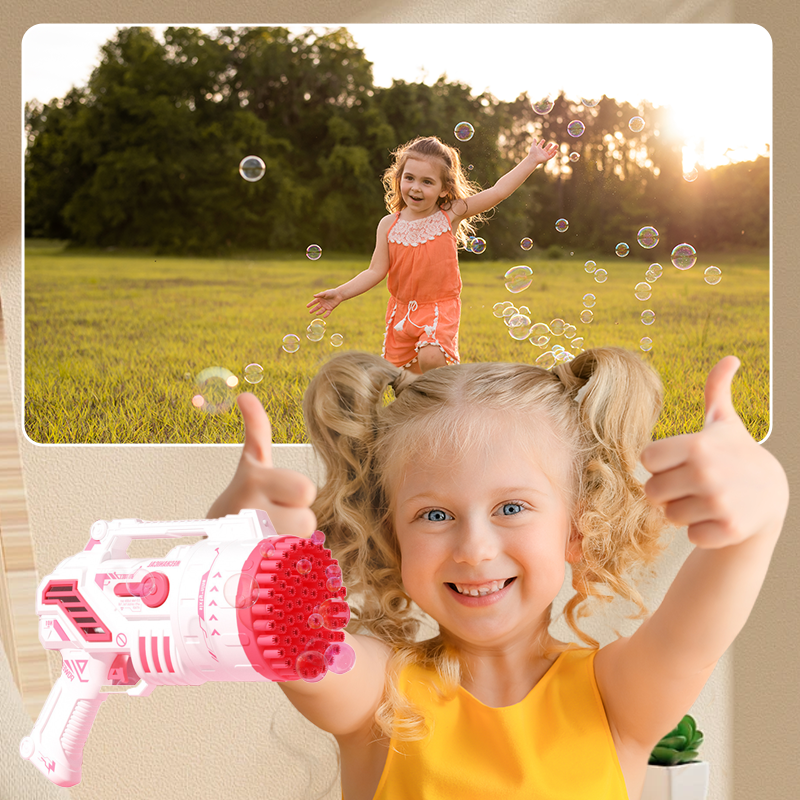 Macchina per bolle a pistola con 69 fori – Divertimento senza fine!