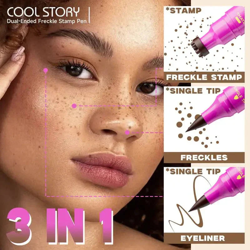 Penna per Lentiggini Impermeabile: Timbro per Lentiggini Finte ed Eyeliner a Punta Fine per Lentiggini Realistiche, a Lunga Durata e un Trucco Senza Sforzo
