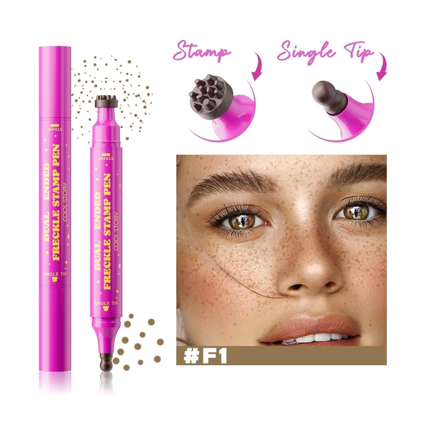 Penna per Lentiggini Impermeabile: Timbro per Lentiggini Finte ed Eyeliner a Punta Fine per Lentiggini Realistiche, a Lunga Durata e un Trucco Senza Sforzo