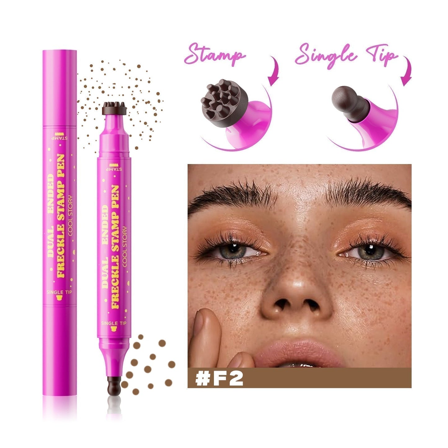 Penna per Lentiggini Impermeabile: Timbro per Lentiggini Finte ed Eyeliner a Punta Fine per Lentiggini Realistiche, a Lunga Durata e un Trucco Senza Sforzo