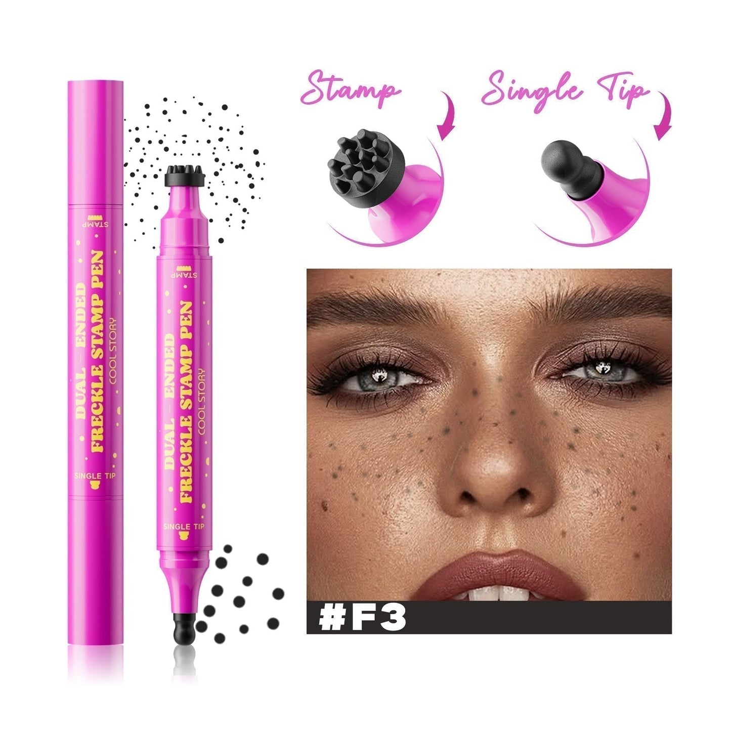 Penna per Lentiggini Impermeabile: Timbro per Lentiggini Finte ed Eyeliner a Punta Fine per Lentiggini Realistiche, a Lunga Durata e un Trucco Senza Sforzo