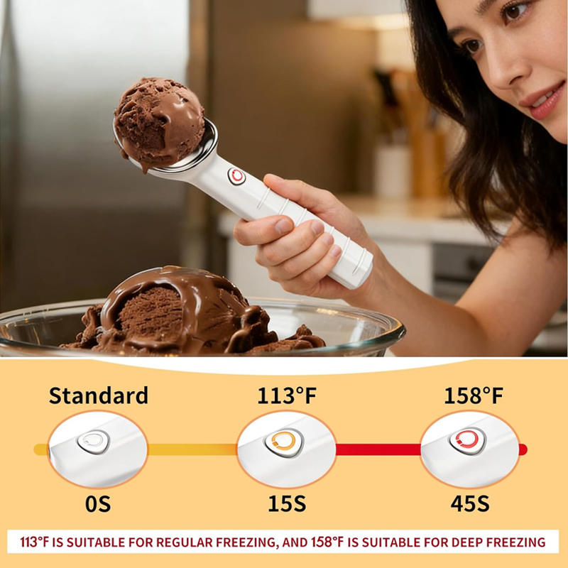 Cucchiaio Elettrico per Gelato Autoriscaldante – Porzioni Perfette Senza Sforzo
