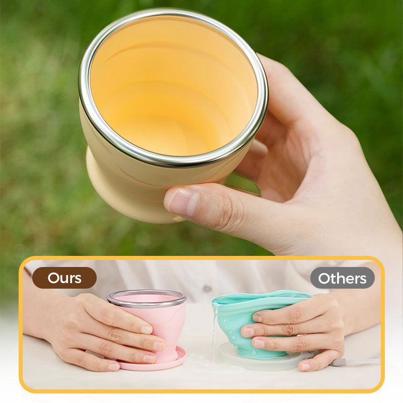 Tazza pieghevole portatile in silicone da 240 ml