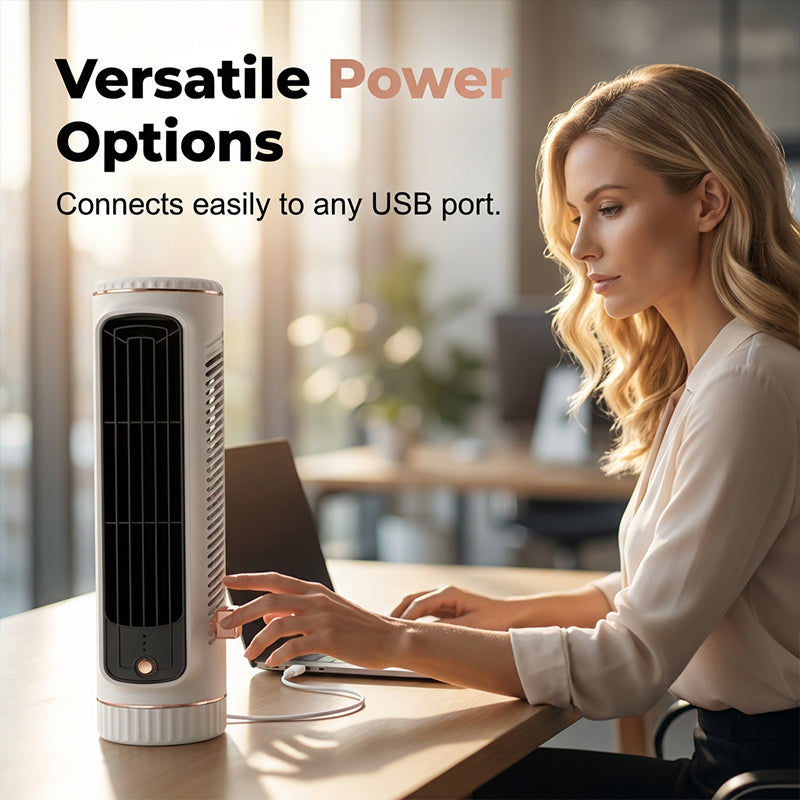 Ventilatore a Torre Portatile USB con 3 Velocità