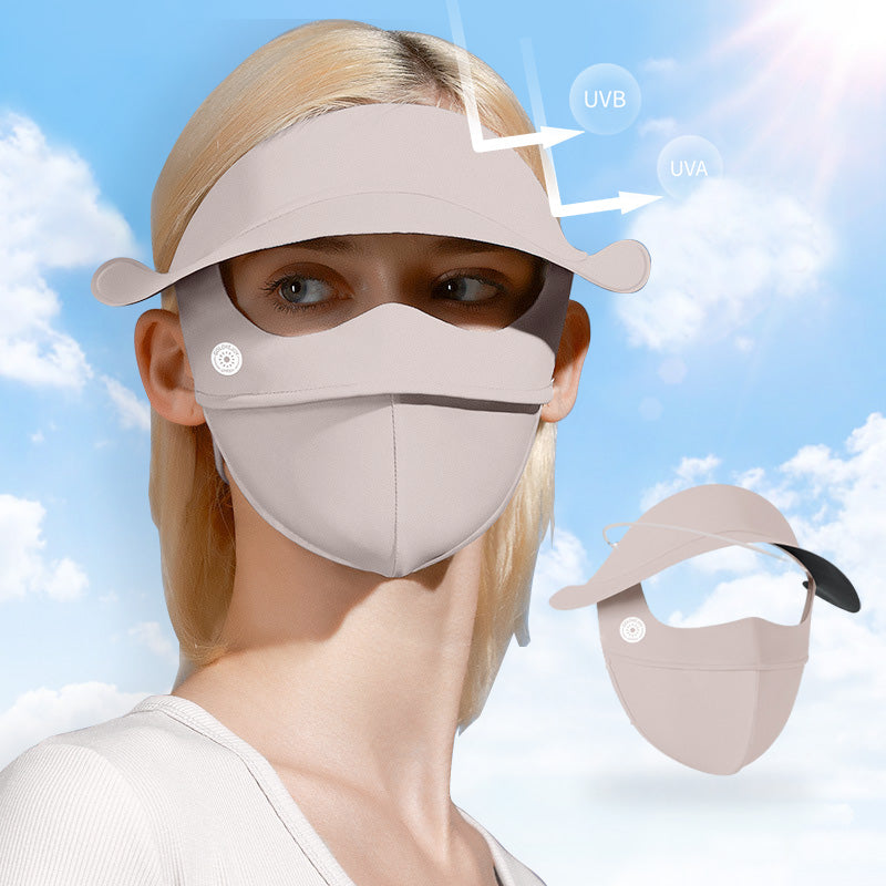 Maschera Solare Integrale in Seta di Ghiaccio e Vinile