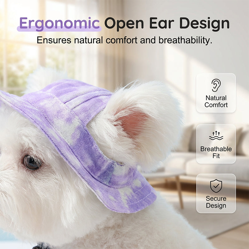 Cappello da Pescatore per Cani Regolabile con Fori per le Orecchie