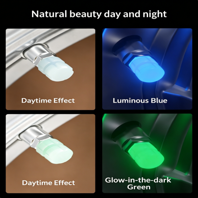 Cappucci per valvole pneumatici luminosi (set da 4)