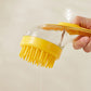 Spazzola per il bagno degli animali con dosatore di sapone