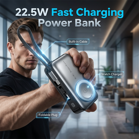 Power Bank Portatile 4-in-1 con Ricarica Rapida