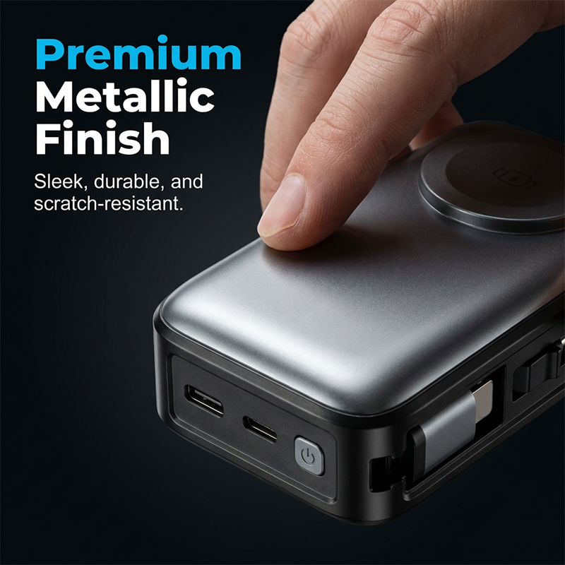 Power Bank Portatile 4-in-1 con Ricarica Rapida