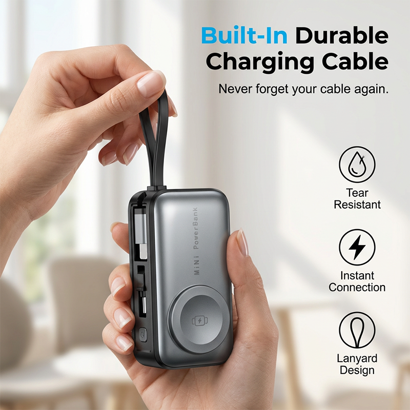 Power Bank Portatile 4-in-1 con Ricarica Rapida