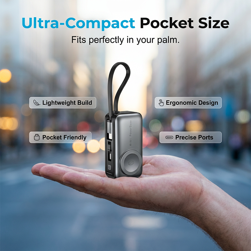 Power Bank Portatile 4-in-1 con Ricarica Rapida
