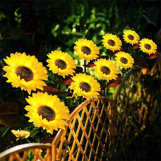 Lucine Solari a LED da Giardino a Forma di Girasole