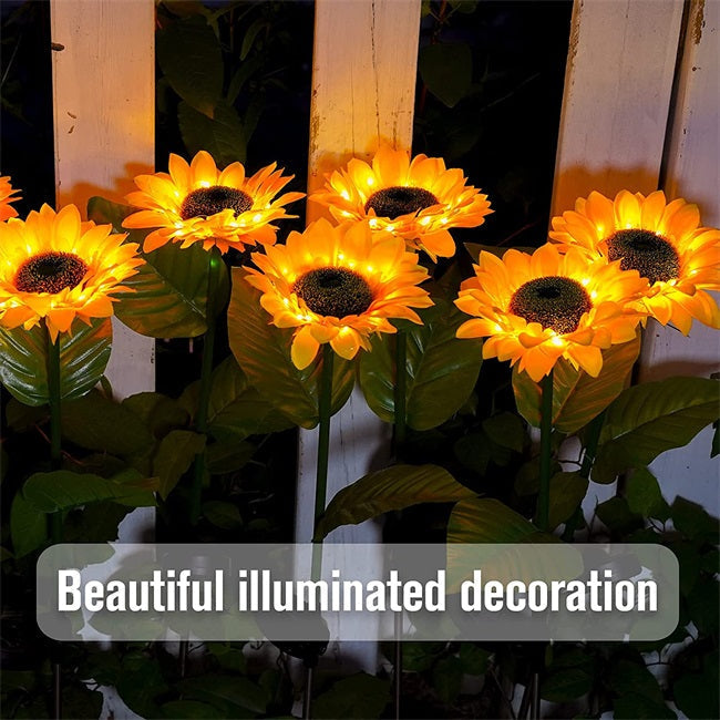 Lucine Solari a LED da Giardino a Forma di Girasole