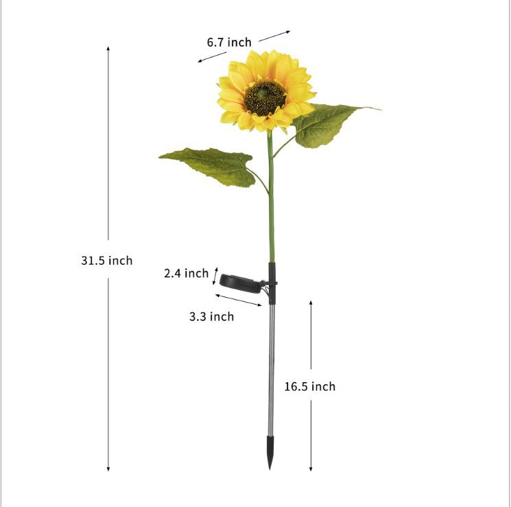 Lucine Solari a LED da Giardino a Forma di Girasole