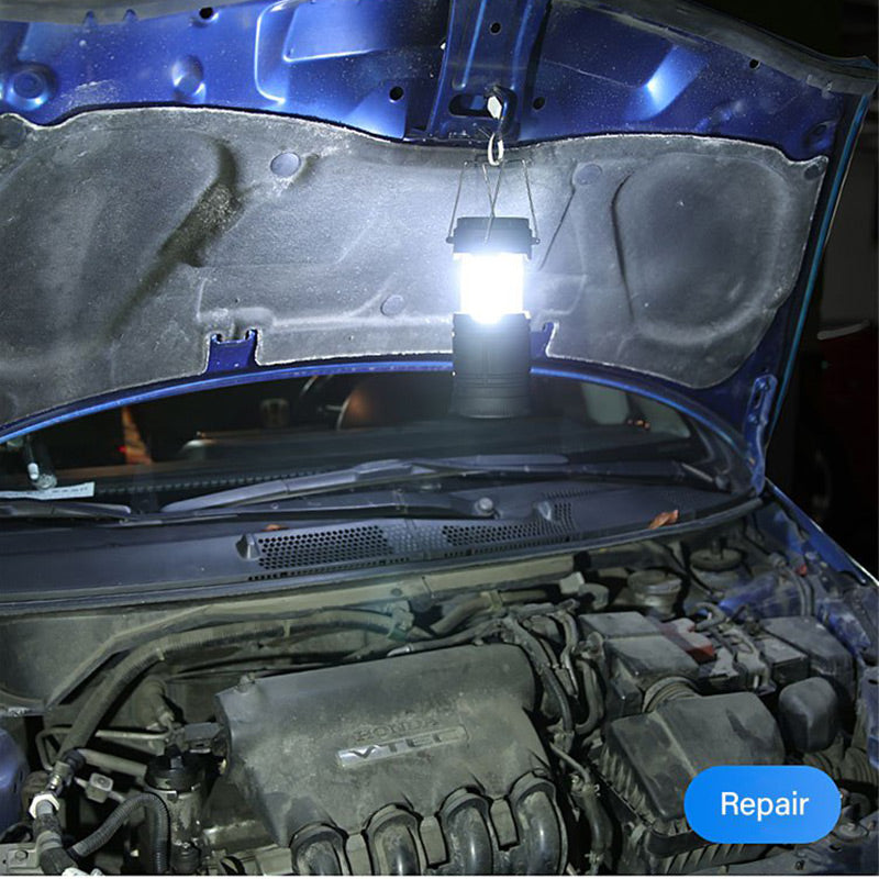 Lampada da campeggio a energia solare con braccio retrattile