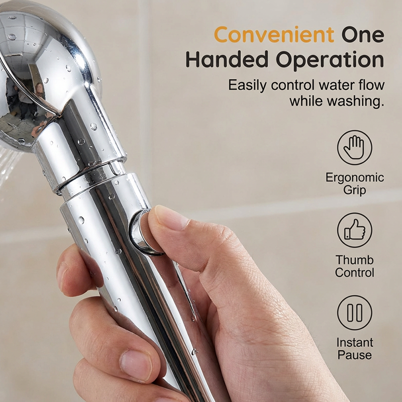 Gentle Baby Shower Head Kit with One-Key Stop