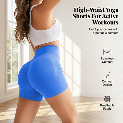Shorts fitness seamless color pesca effetto push-up