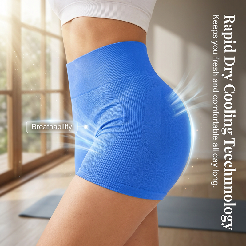 Shorts fitness seamless color pesca effetto push-up