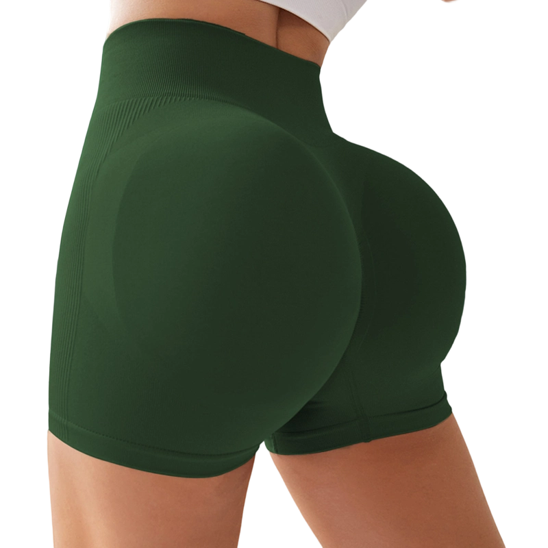 Shorts fitness seamless color pesca effetto push-up