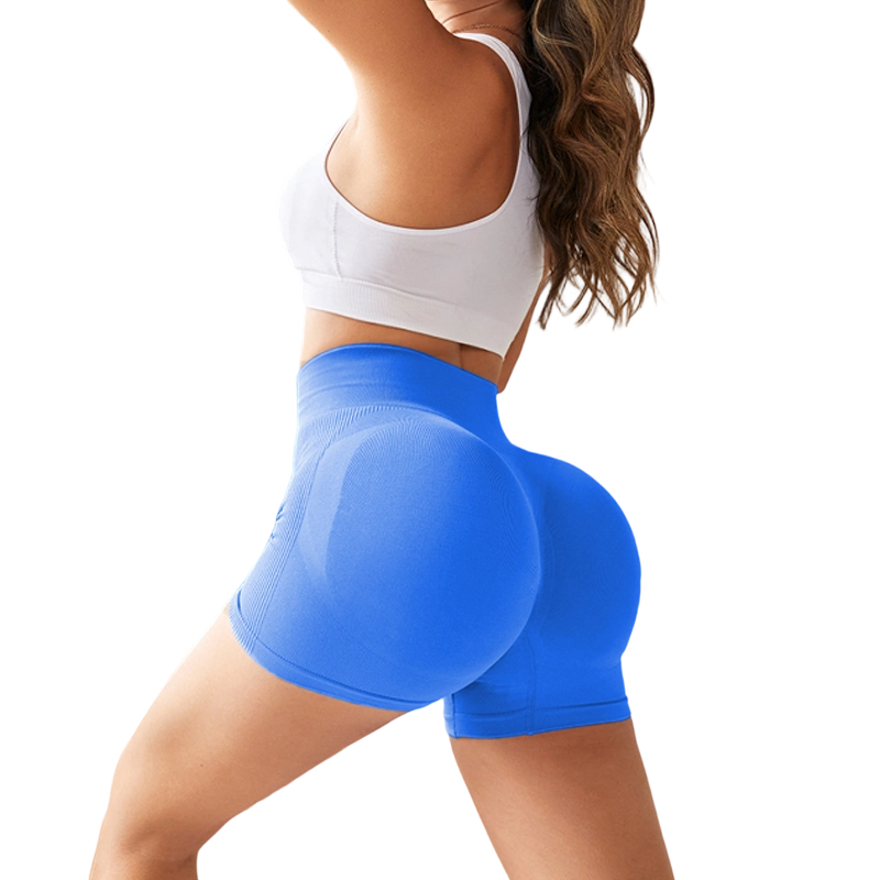 Shorts fitness seamless color pesca effetto push-up