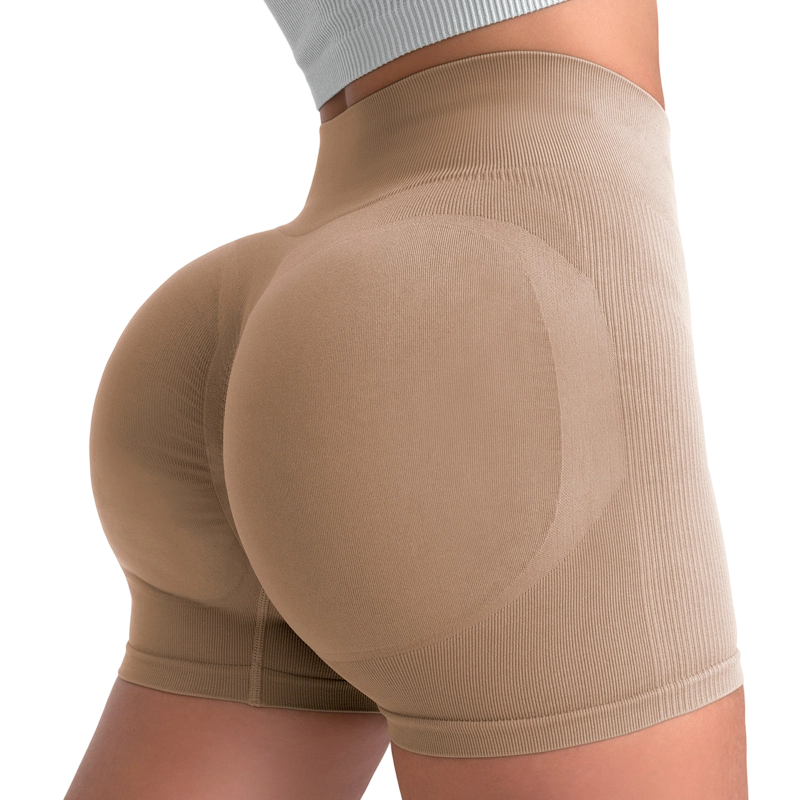 Shorts fitness seamless color pesca effetto push-up