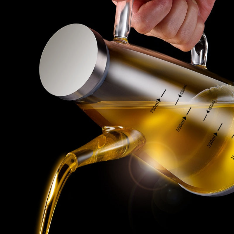 Bottiglia Dispenser per Olio con Beccuccio Antigoccia