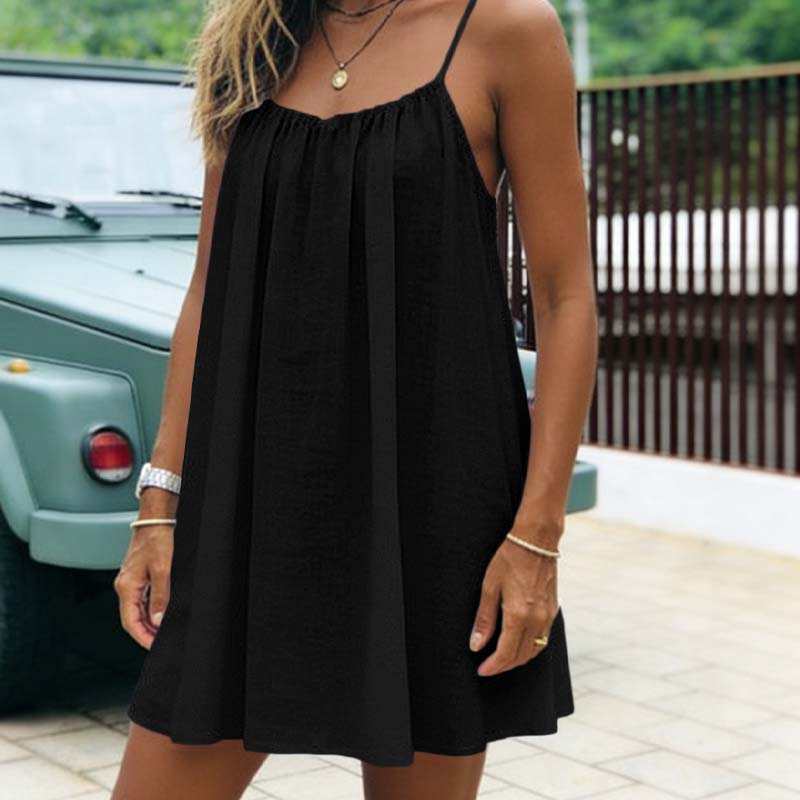 👗 50% SCONTO! ☀️ Miniabito estivo con schiena scoperta e spalline sottili – Leggero e casual – Perfetto per la spiaggia, i festival o le calde giornate estive – Design fresco e giocoso 🌊✨
