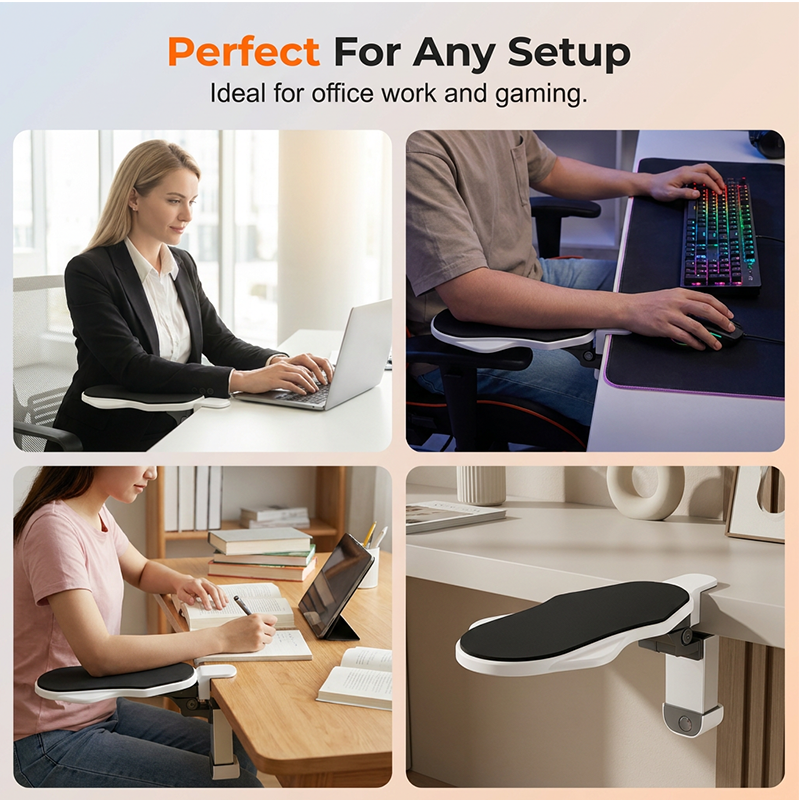 Bracciolo ergonomico da scrivania con morsetto