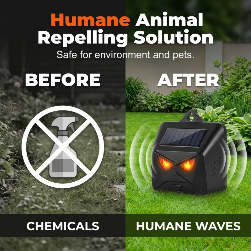 Repellente per animali da esterno a energia solare