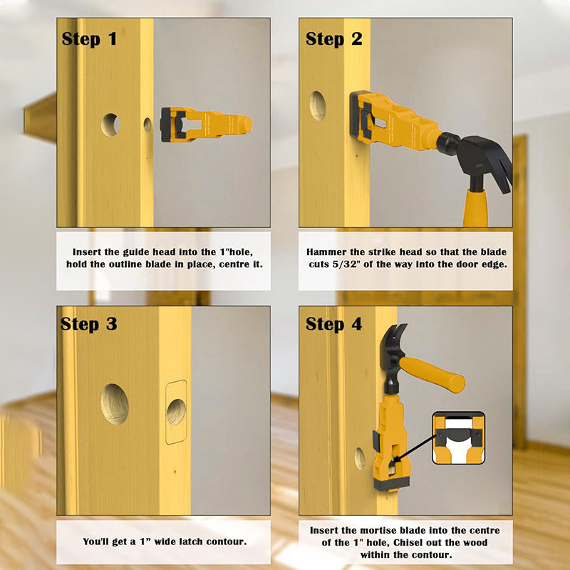 Utensile per installazione serratura porta