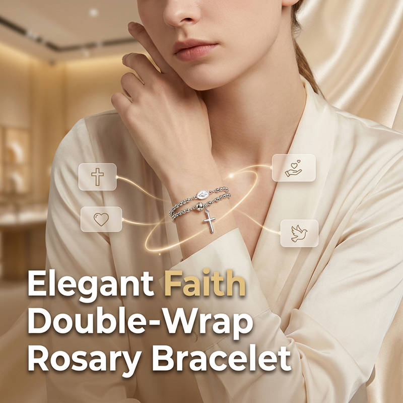 Bracciale Rosario a Doppio Giro con Perline