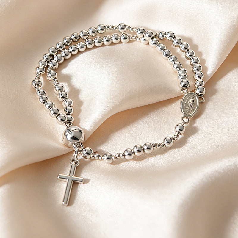 Bracciale Rosario a Doppio Giro con Perline