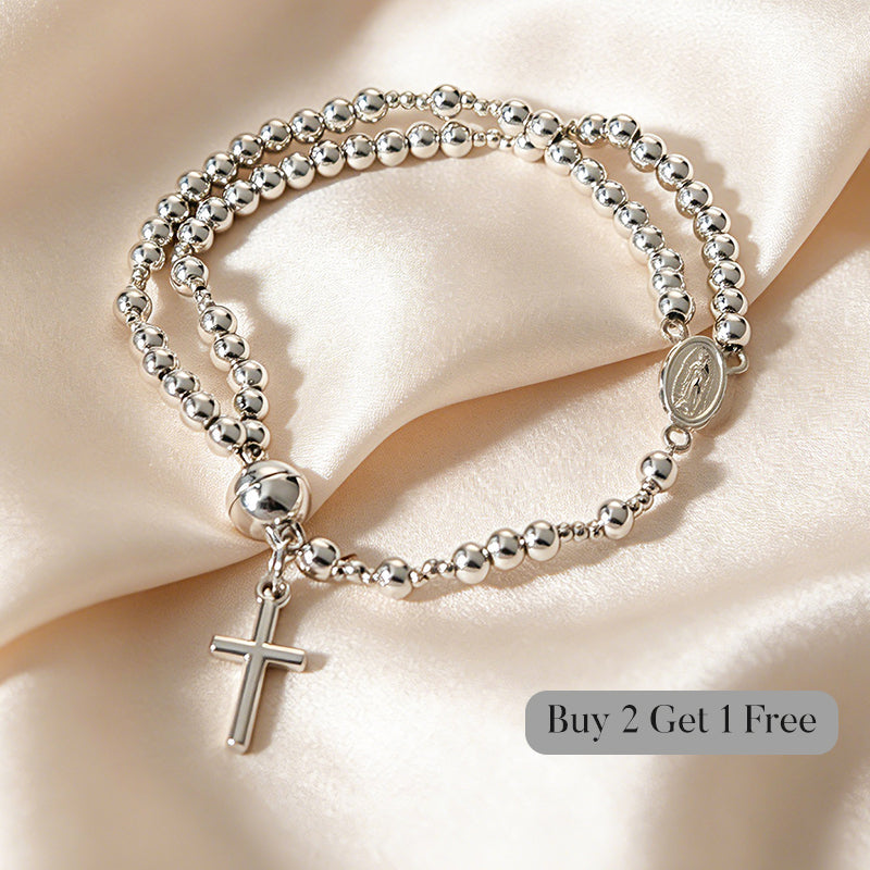 Bracciale Rosario a Doppio Giro con Perline