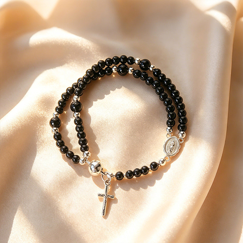 Bracciale Rosario a Doppio Giro con Perline