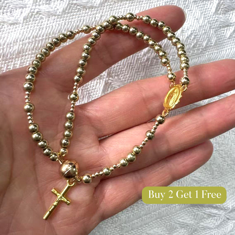 Bracciale Rosario a Doppio Giro con Perline