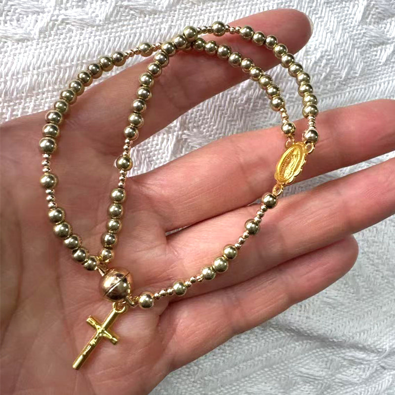 Bracciale Rosario a Doppio Giro con Perline
