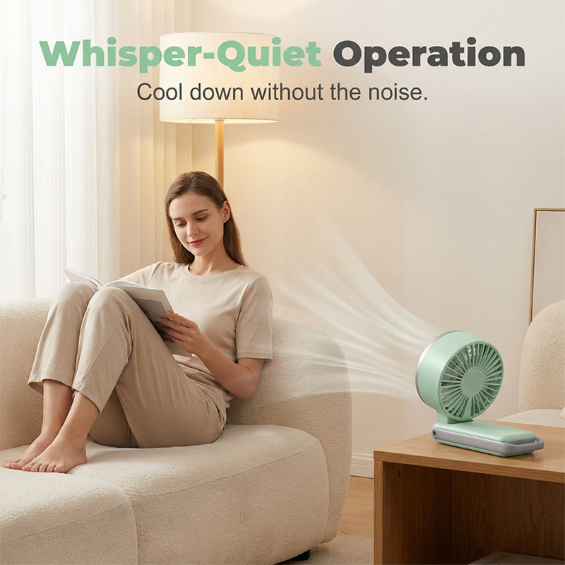 Ventilatore portatile turbo pieghevole con display LED