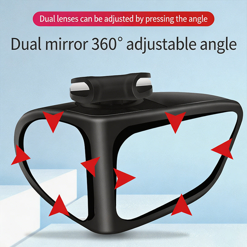 Specchietto retrovisore per angolo cieco con doppia lente e regolazione a 360°