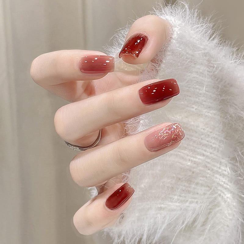 Set di Smalti per Unghie Glitter Bicolore Glamoroso
