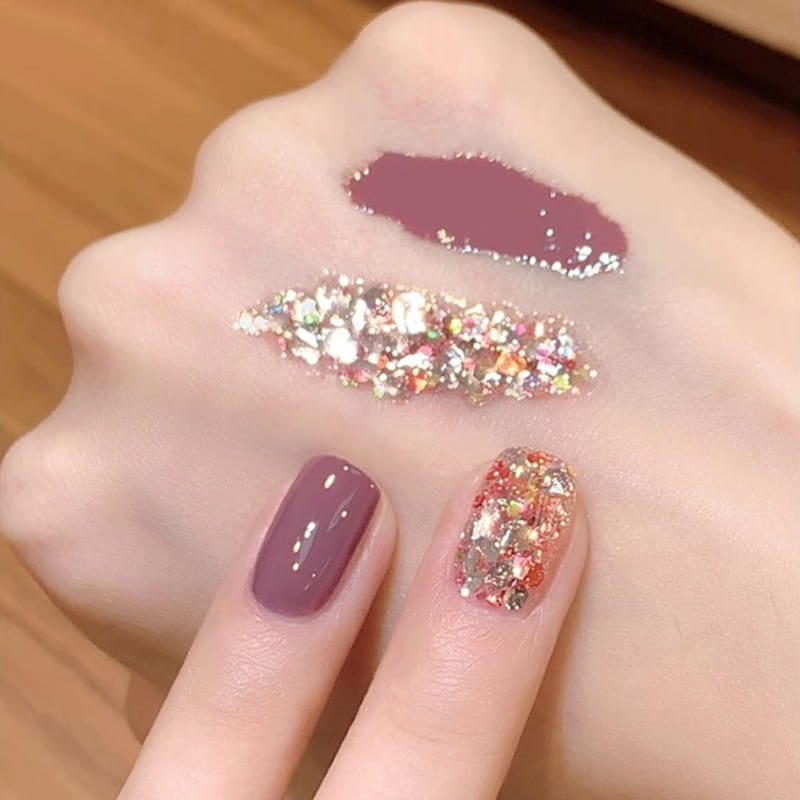 Set di Smalti per Unghie Glitter Bicolore Glamoroso